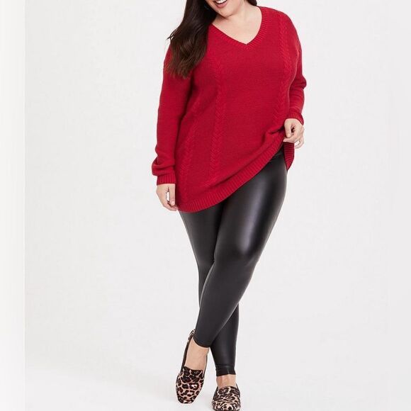 Lane Bryant Sweater Womens Red Top Long Sleeve Casual Ladies Beaded - Picture 3 of 13